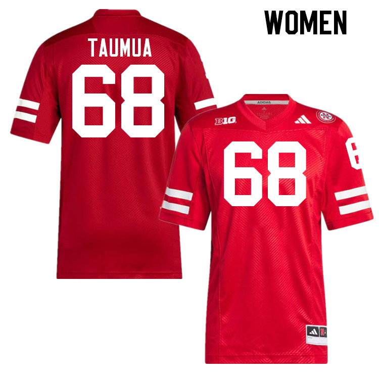 Women #68 Preston Taumua Nebraska Cornhuskers College Football Jerseys Stitched Sale-Scarlet